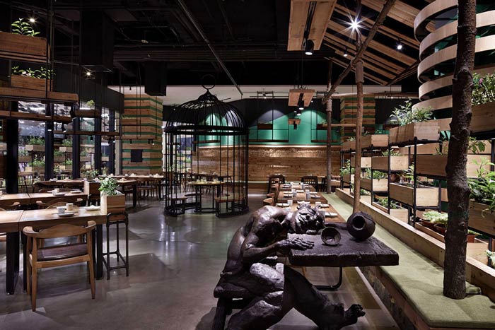 合肥店面裝修-原生態(tài)特色餐廳裝修設計案例賞析